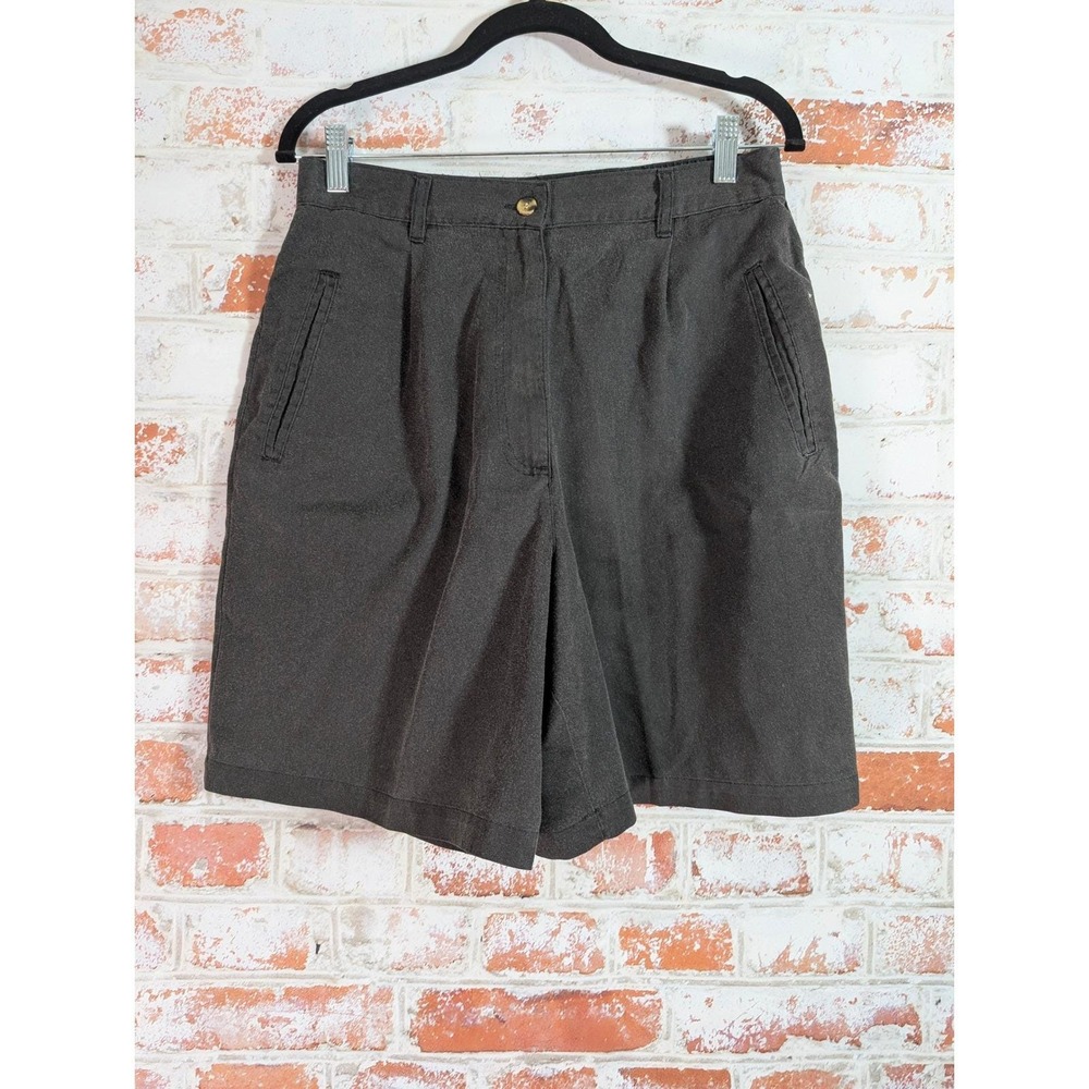 Vtg Jennifer Moore Pleated Shorts Women 12 Gray High Waisted Casual Bermuda 1106